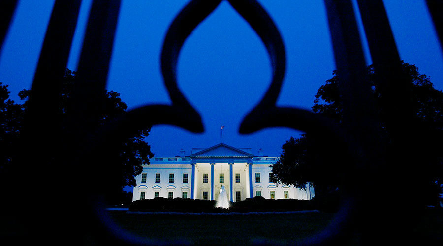 Click to enlarge View of White House through gate
