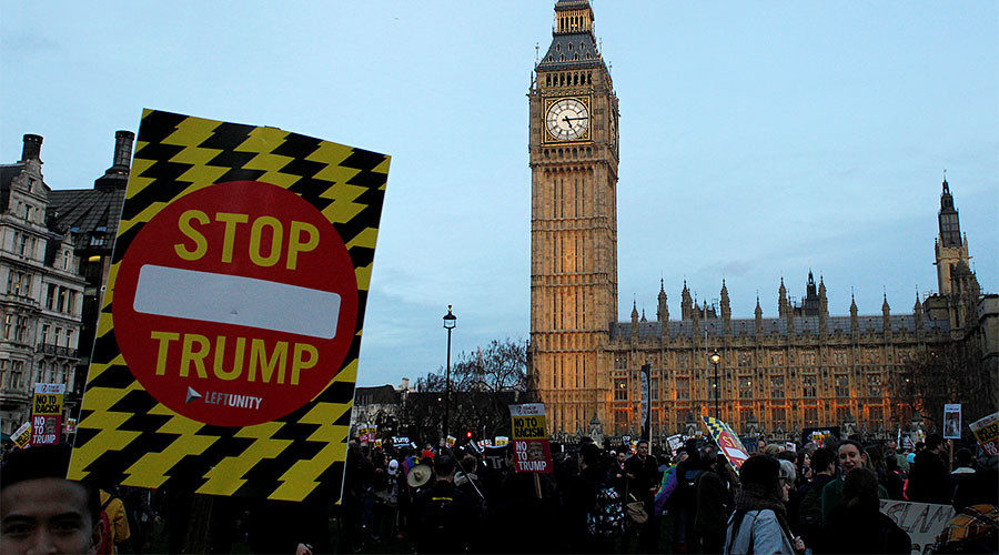 Click to enlarge London UK Britain protest Trump