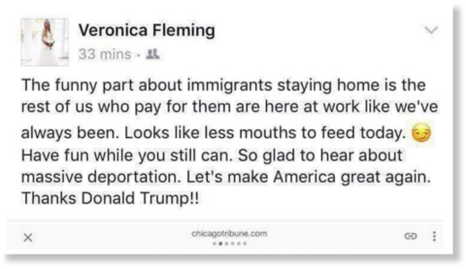 Veronica Fleming facebook post