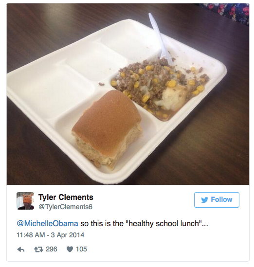school lunch tweet