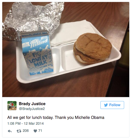 school lunch tweet