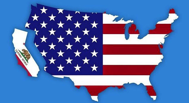 United States with California exit graphic