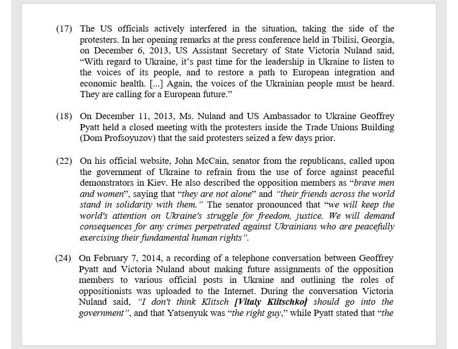 Yanukovich letter Trump