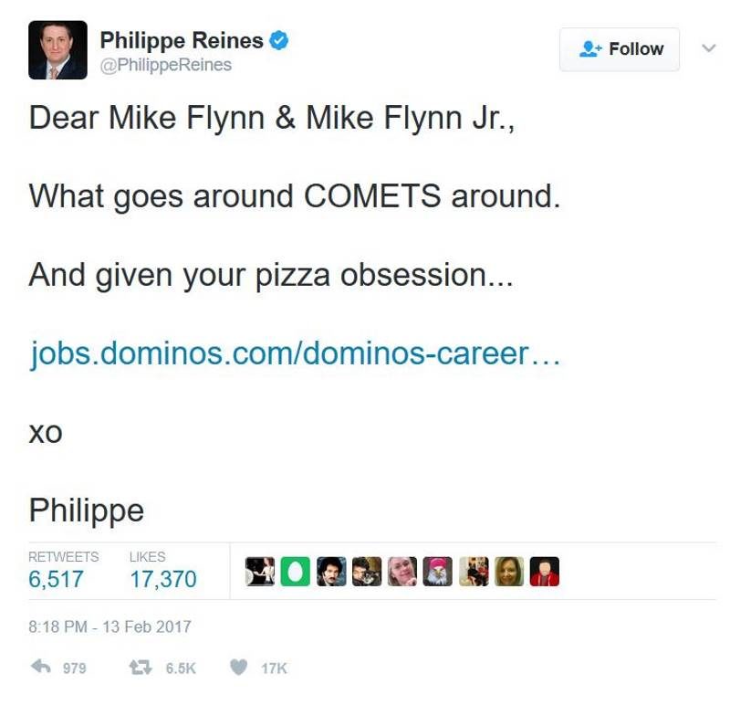 Click to enlarge pizzagate tweet