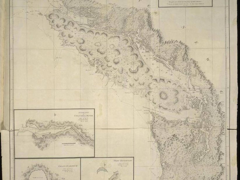 Click to enlarge Captain George Vancouver West Coast Map