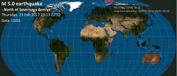 Russian quake map