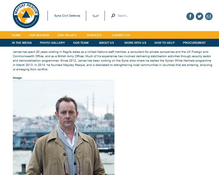 Click to enlarge James Le Mesurier White Helmets Syria Civil Defence