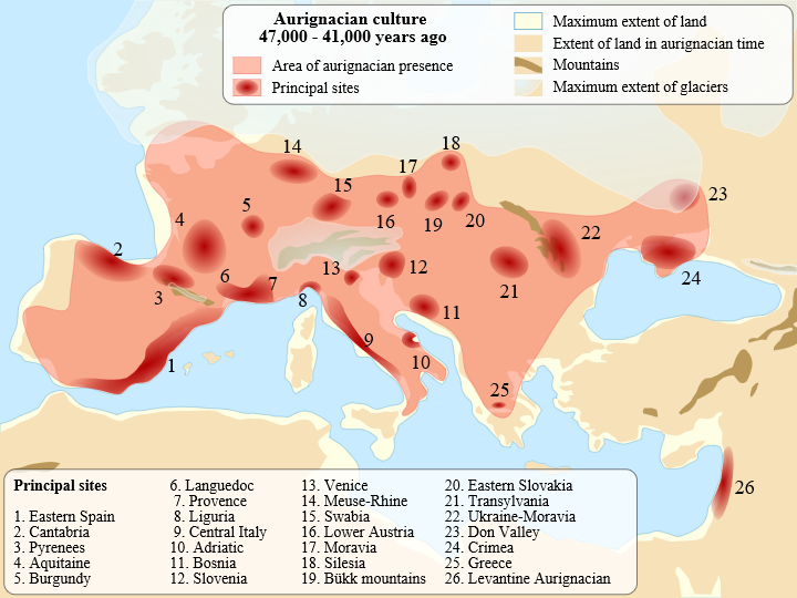 Aurignacian Culture Map