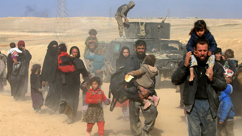 Displaced Iraqis in western Mosul, Iraq February 26, 2017