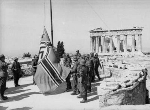 nazi flag acropolis greece
