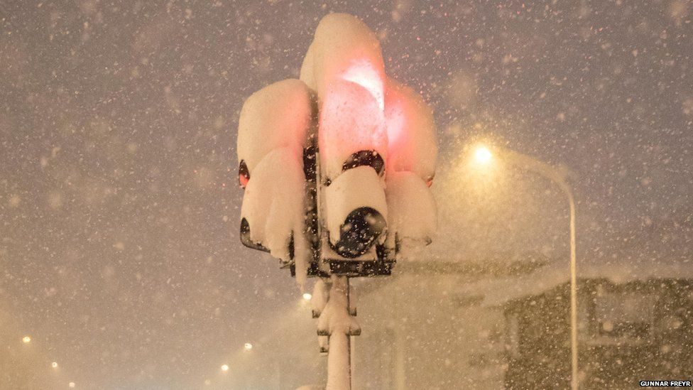 Click to enlarge Snow in Iceland