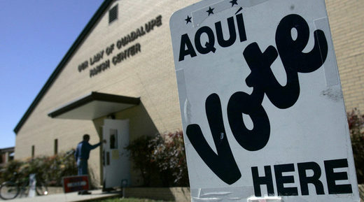 Voting sign in Texas