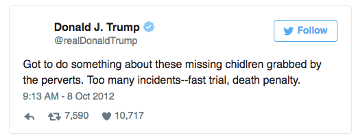 trump trafficking tweet