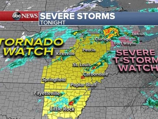 Tornado watch in Illinois