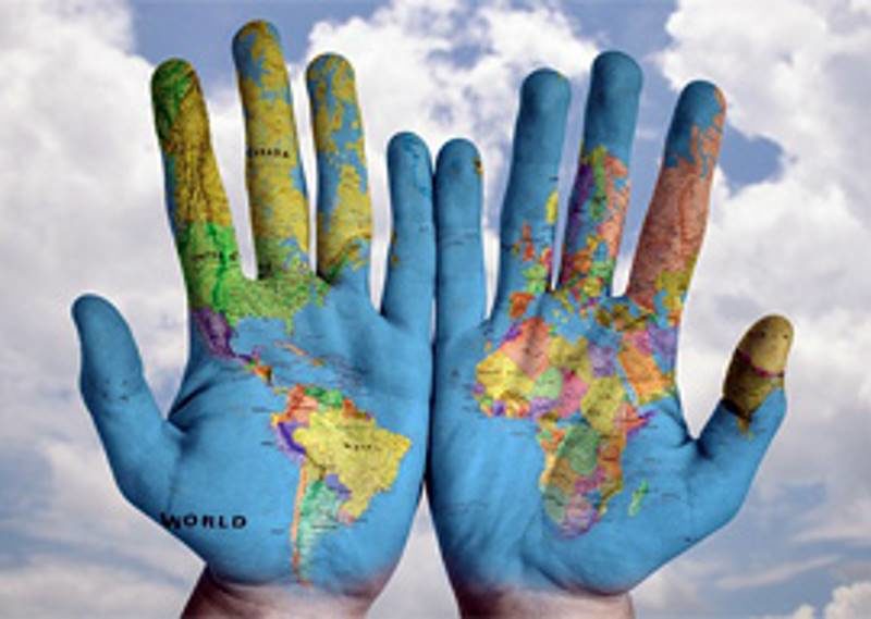 globalism map hands
