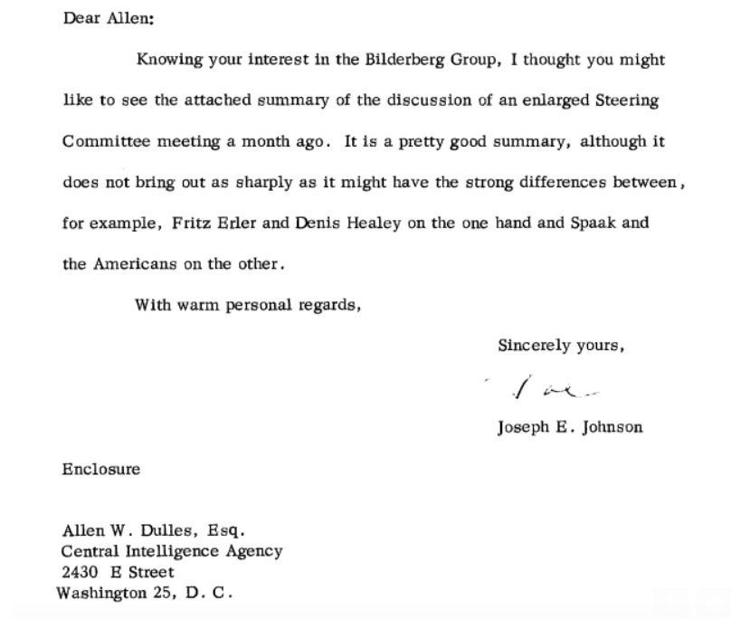 Bilderberg letter invite