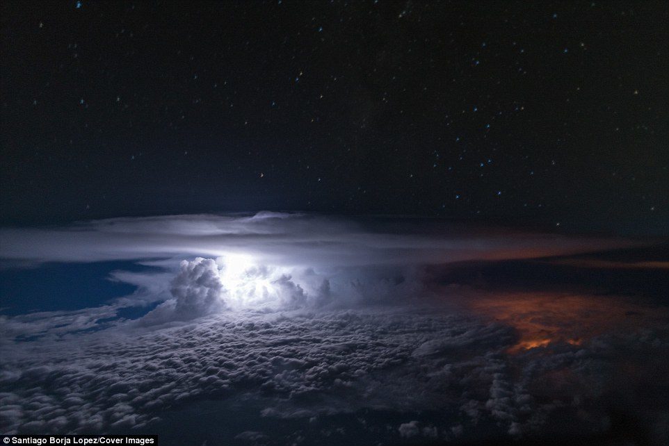 Click to enlarge Mr Borja said that this shot was taken: 'Flying over the Colombian Amazonia about to enter Ecuadorian airspace to descend over the Andes into Guayaquil'