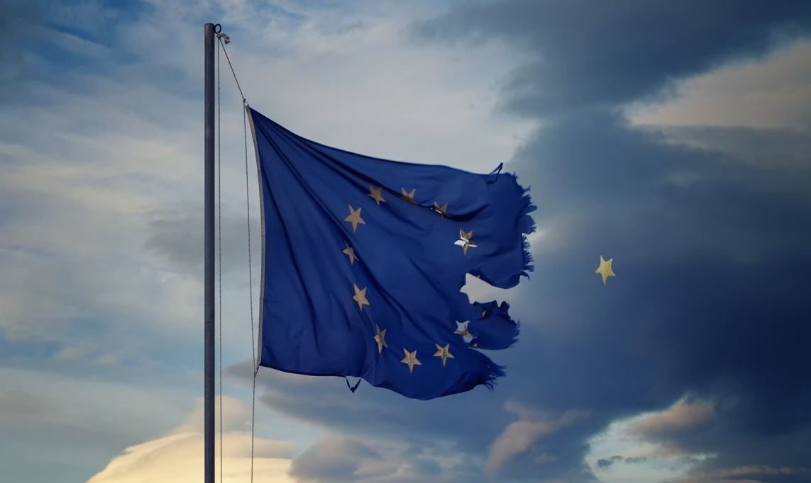 Torn EU flag