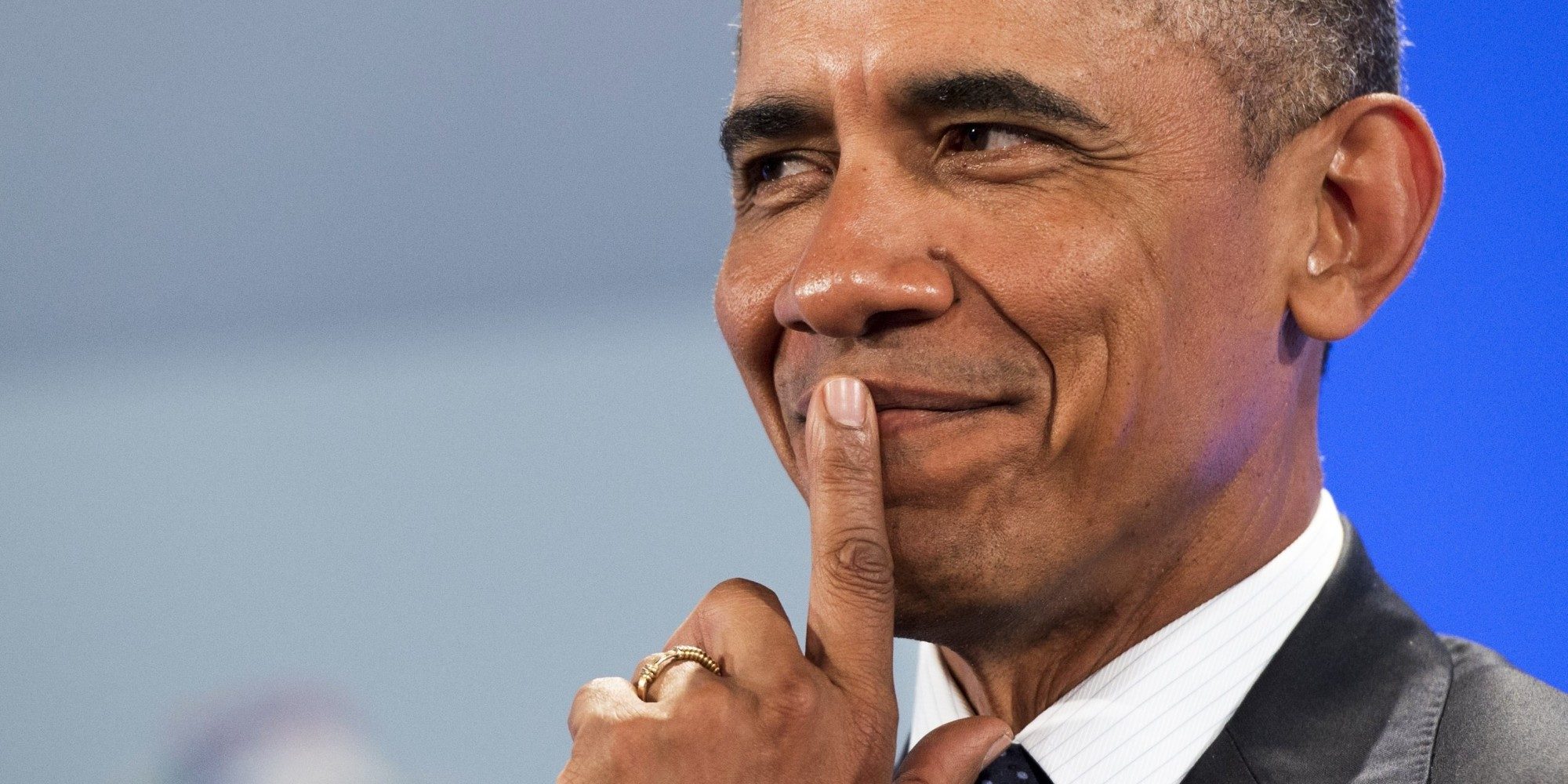 Click to enlarge Obama smiling
