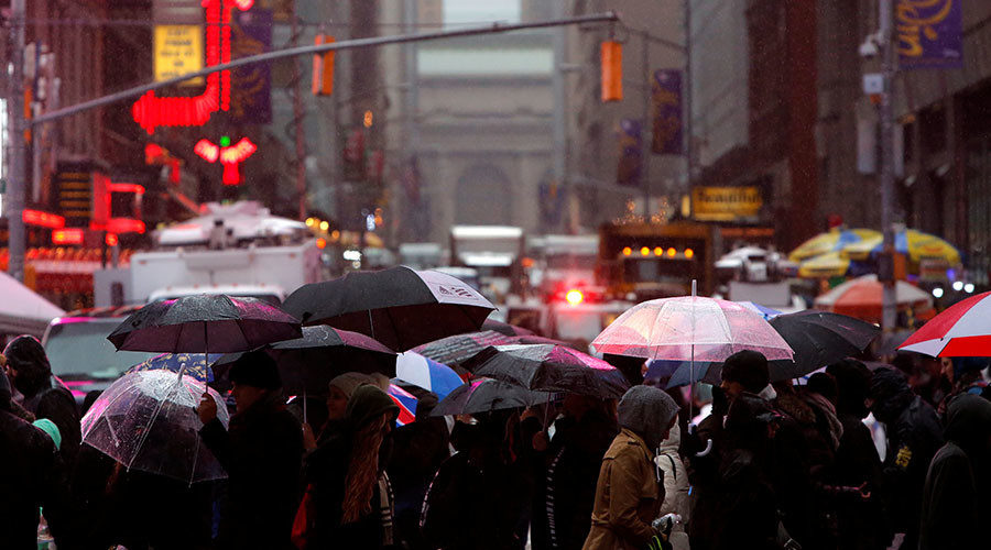 people under umbrellas