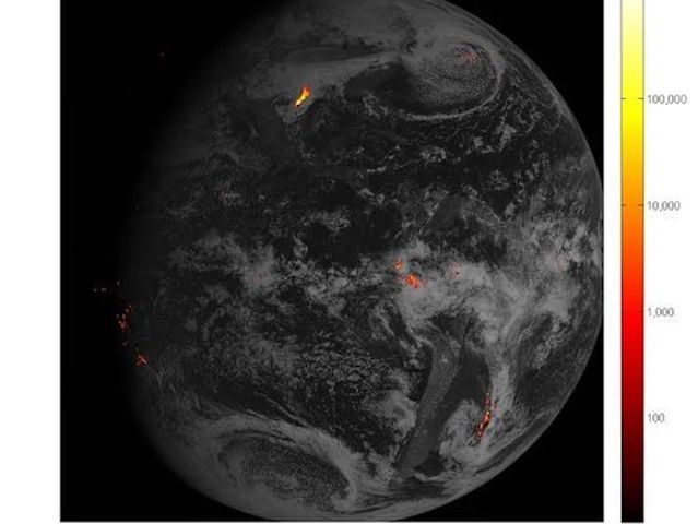 Lightning strikes from space