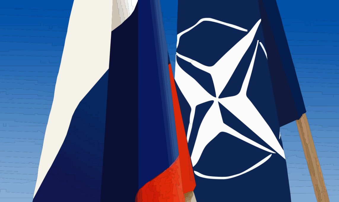 Russian and NATO flags