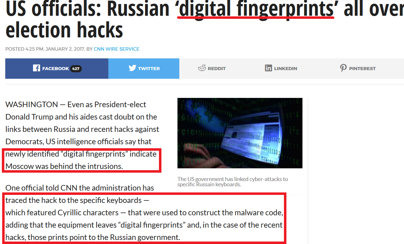 russian hack digital fingerprints