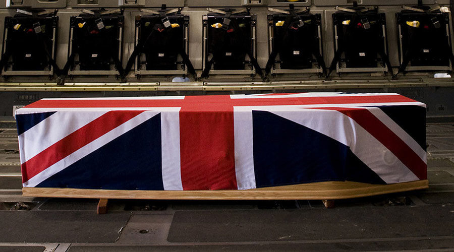 uk flag coffin