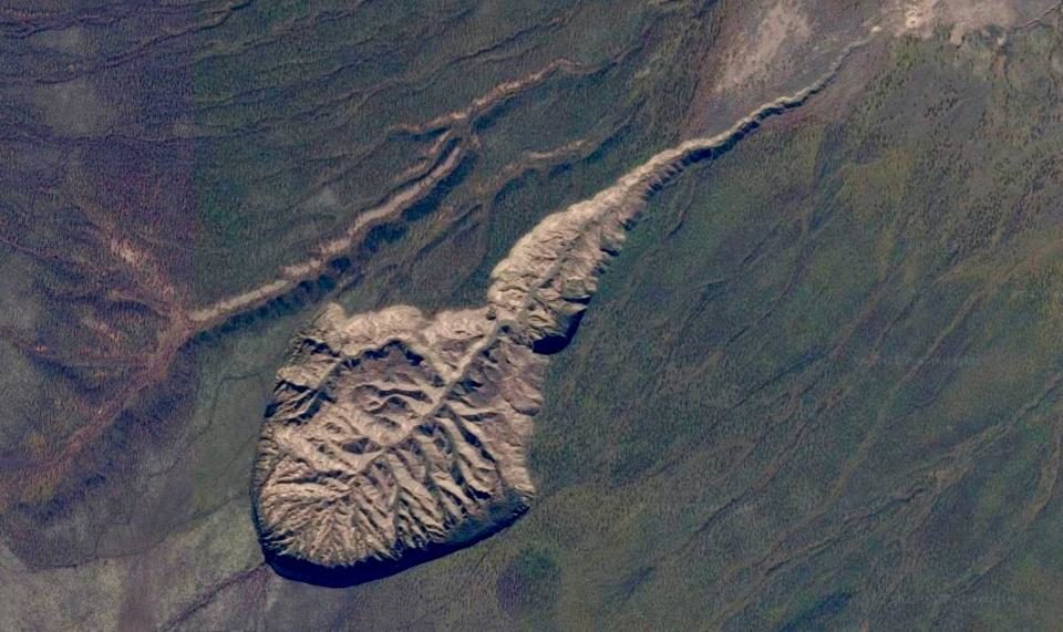 Click to enlarge The Batagaika Crater in eastern Siberia is a result of recent permafrost melting