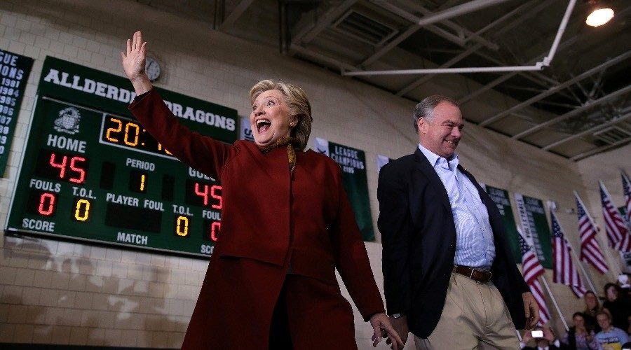 Click to enlarge Hillary Clinton and Tim Kaine Carlos Barria