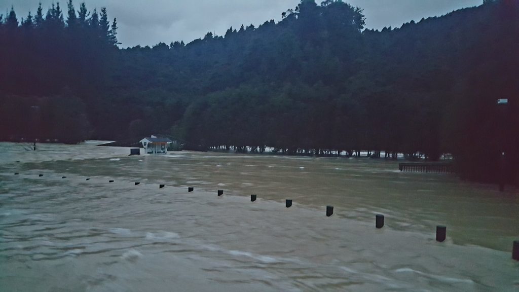 Flooding in the Hunua Ranges Regional Park. 