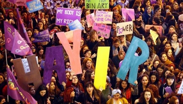 International Women's Day rally in central Istanbul, Turkey 