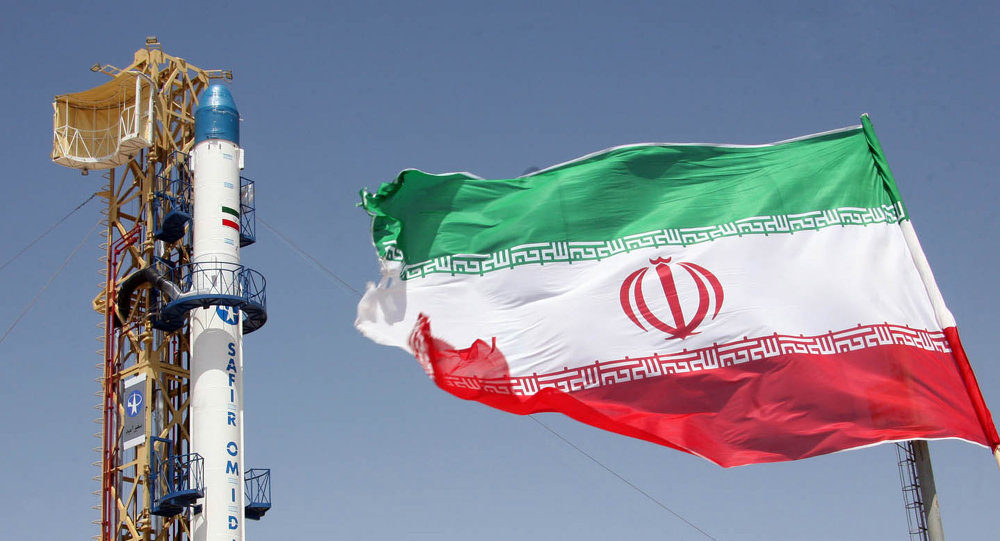 Iran flag and rocket