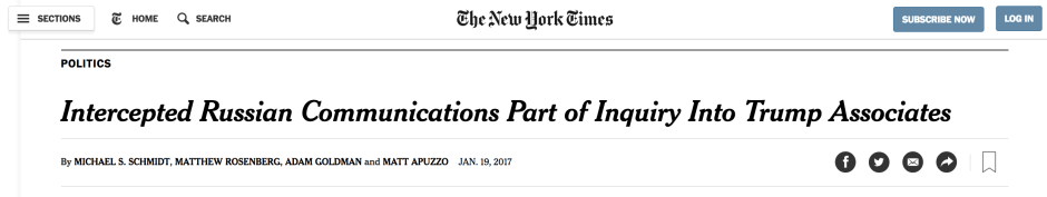 Click to enlarge altered NYT headline wire tap