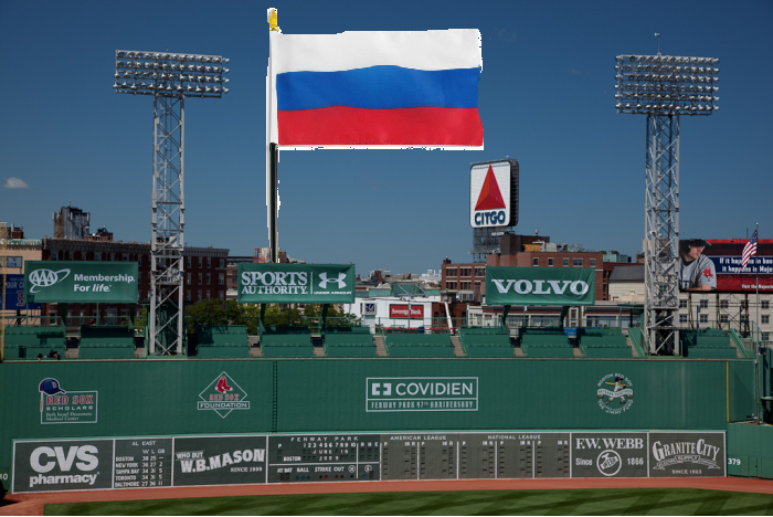 Russian Flag in Fenway Park