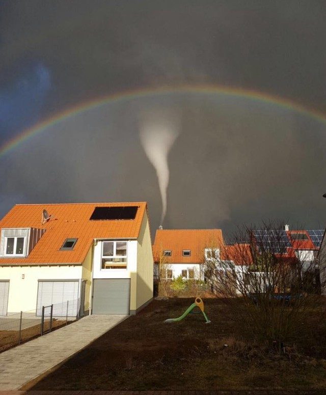 Early season tornado forms near Würzburg, Germany -- Earth 