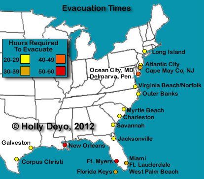 evacuation times map