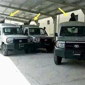 Libyan terrorists truck with guns