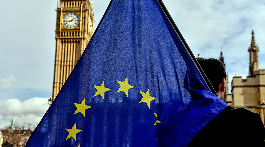 EU flag at Big Ben tower