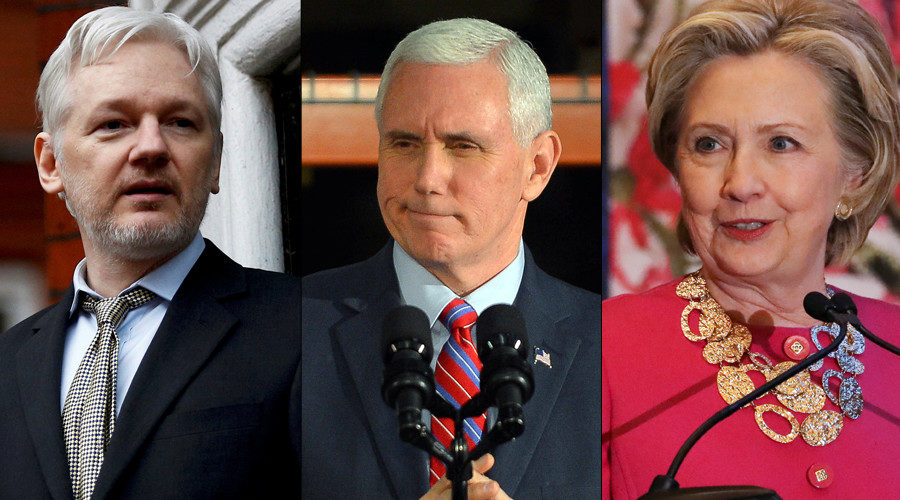 Assange, Pence and Clinton