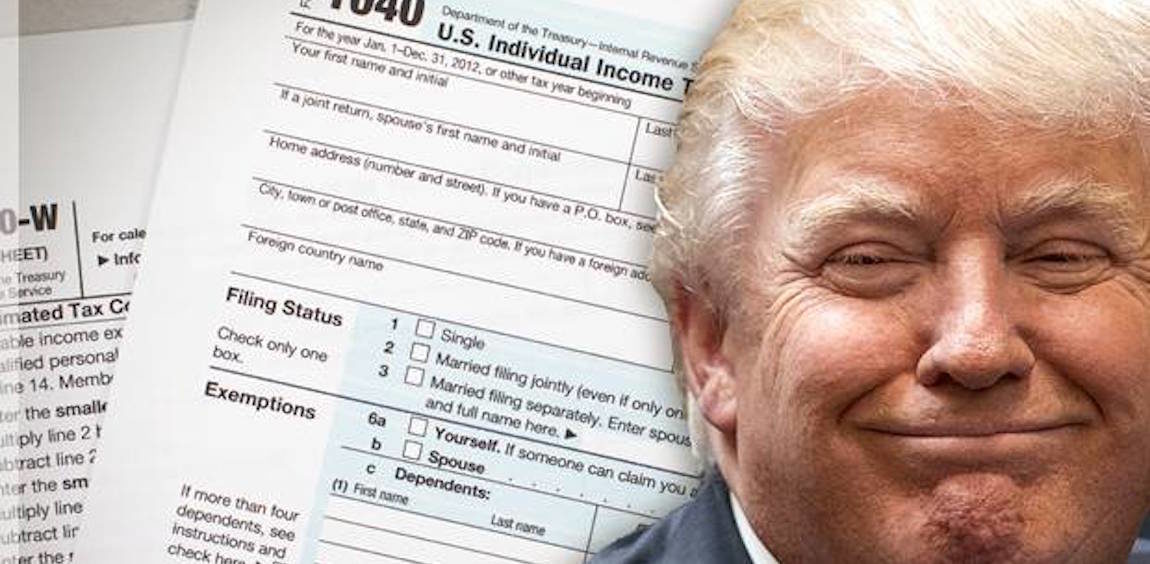 Donald Trump and tax return graphic