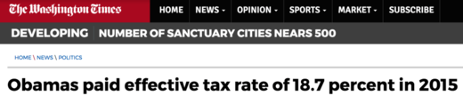 Obama taxes headline