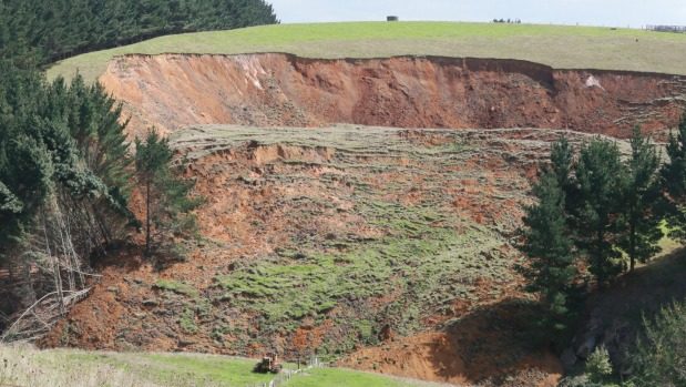 NZ collapsed hillside
