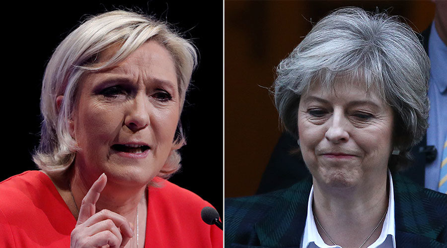 Le Pen Theresa May