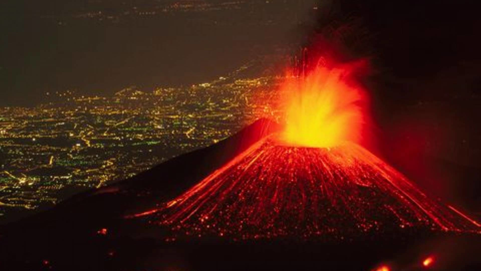 Mount Etna volcano eruption