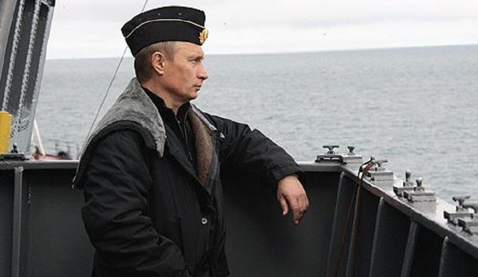 stoic Putin at sea