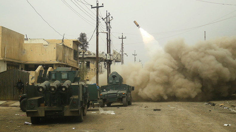 Click to enlarge A battle with the militants in Mosul, Iraq, March 11, 2017