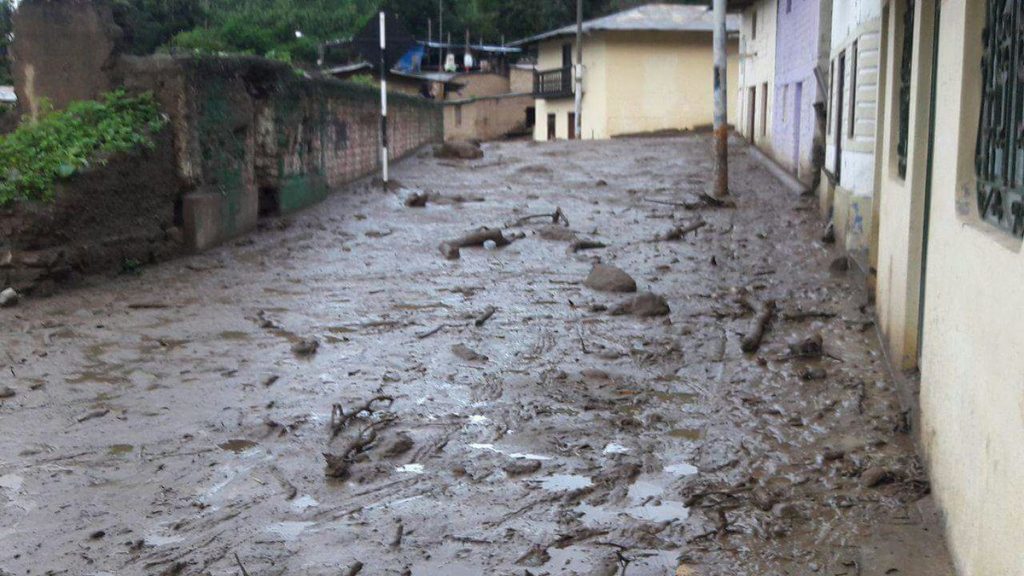 After the floods in Ambar district, Lima Region. 