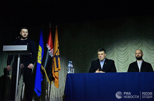 Andrey Biletsky (Azov), Oleg Tyagnibok (Svoboda), Andrey Tarasenko (Right Sector)