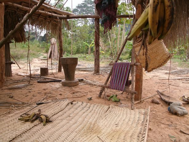 Click to enlarge remote Amazon village